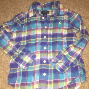 Ralph Lauren polo girls plaid button down shirt